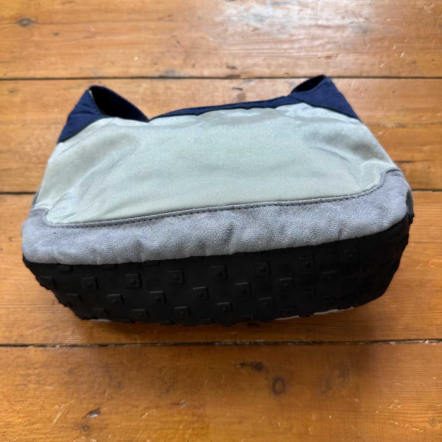 vintage 00s blue Nike mini baguette sneaker sole bag