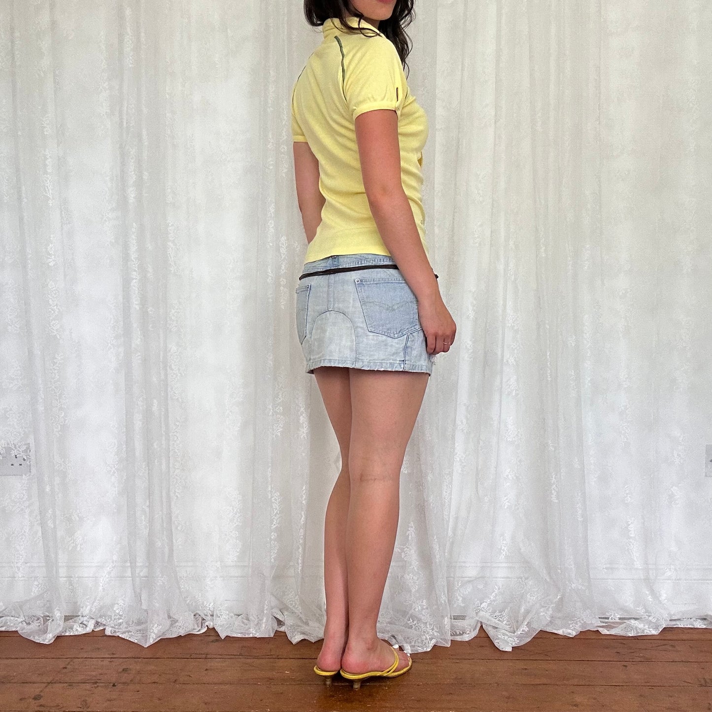 vintage 00s yellow miss sixty tie up top