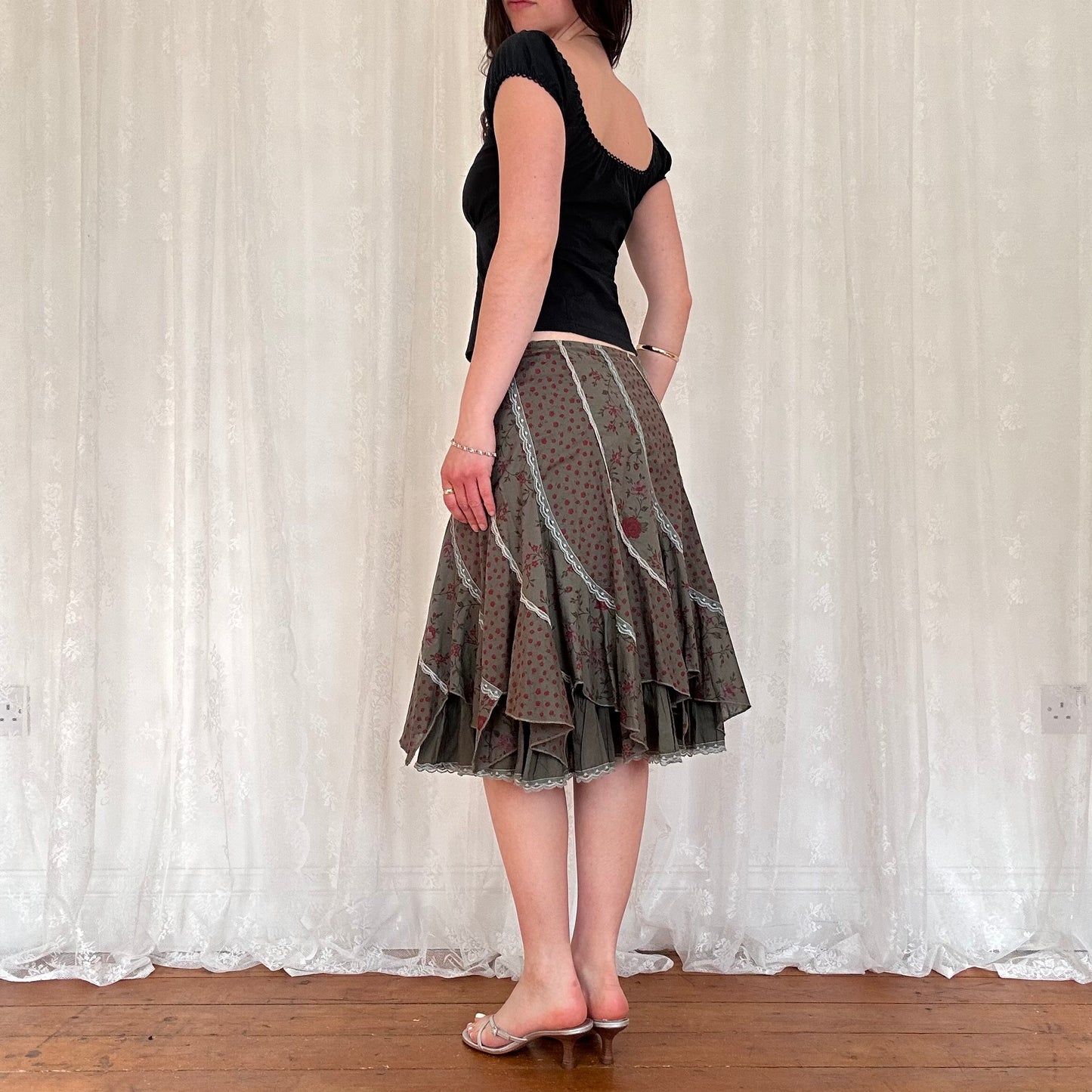 vintage 00s black milkmaid top