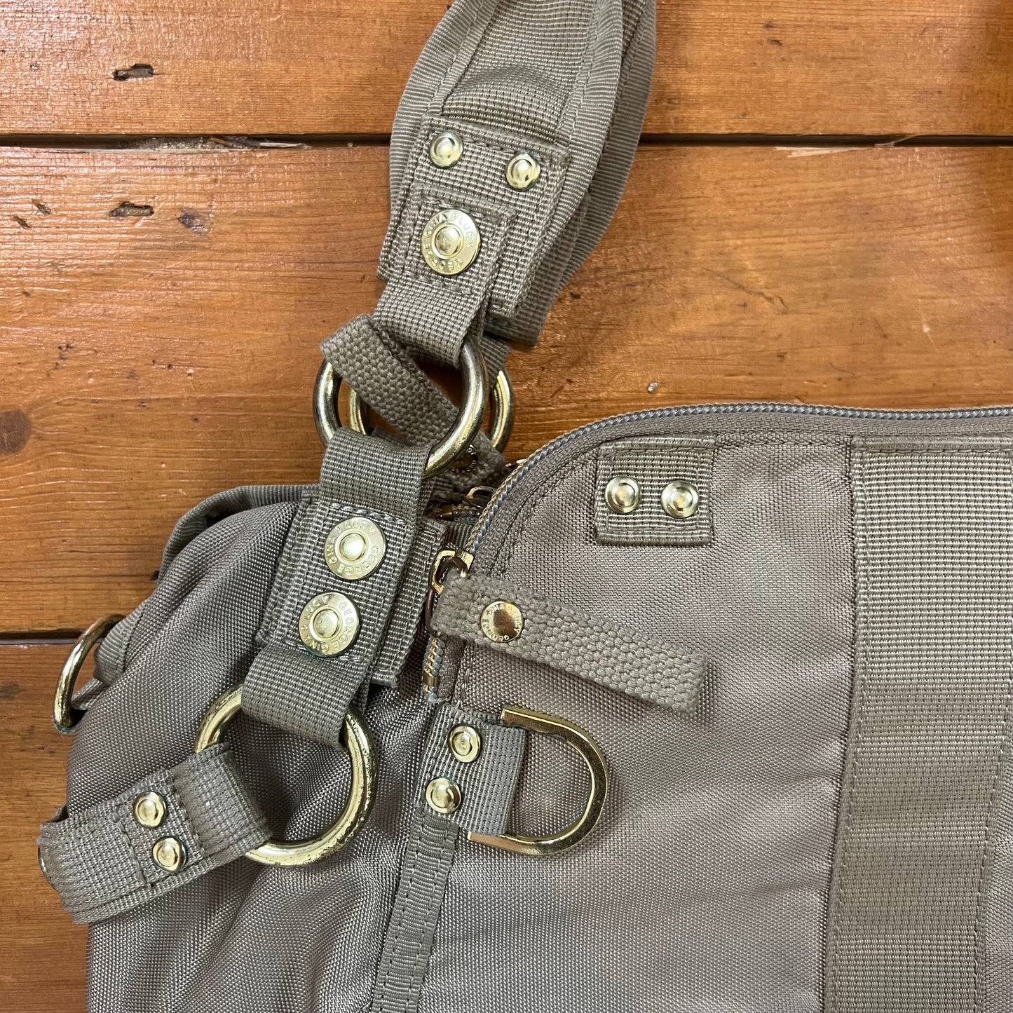 vintage 00s beige / grey george gina & lucy bag