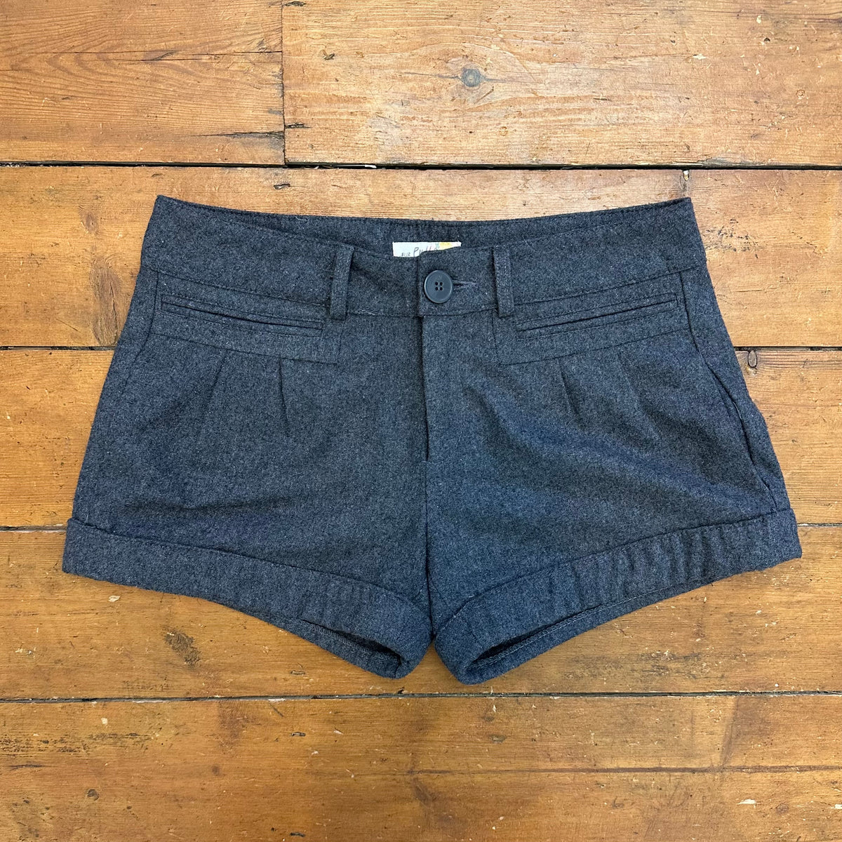 vintage 00s grey wool suit shorts