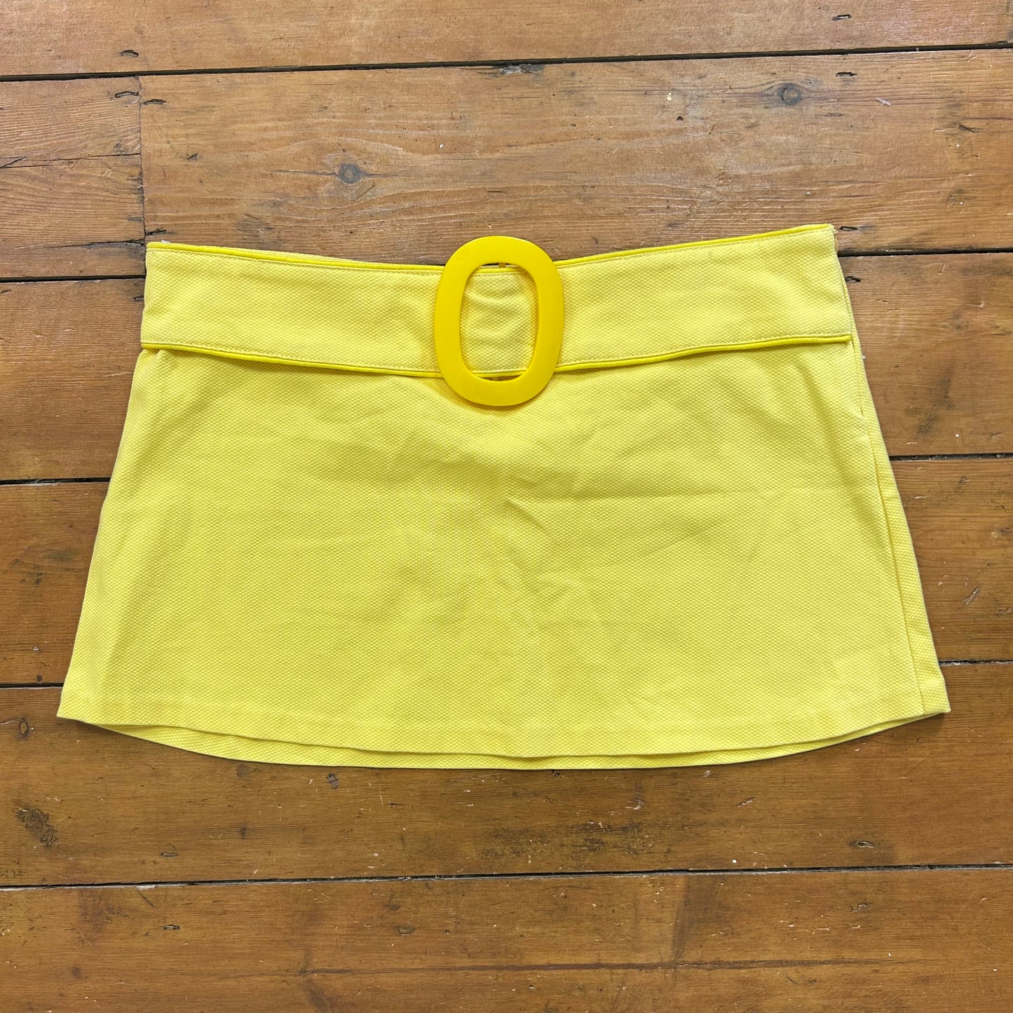vintage 00s Morgan de Toi yellow belted mini skirt