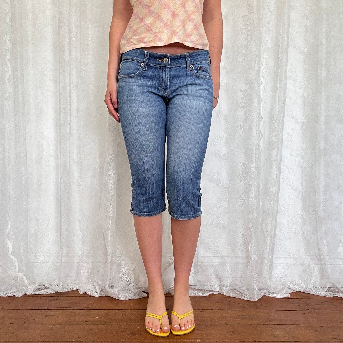 vintage 00s denim capri pants