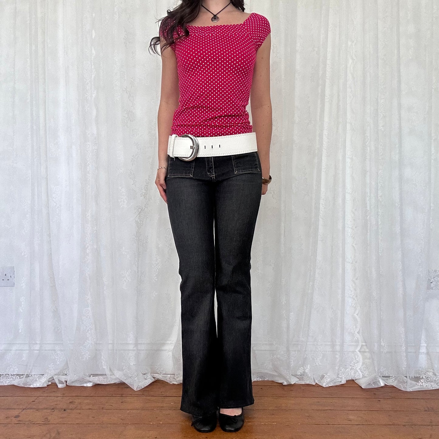 vintage 00s washed black low rise flared jeans