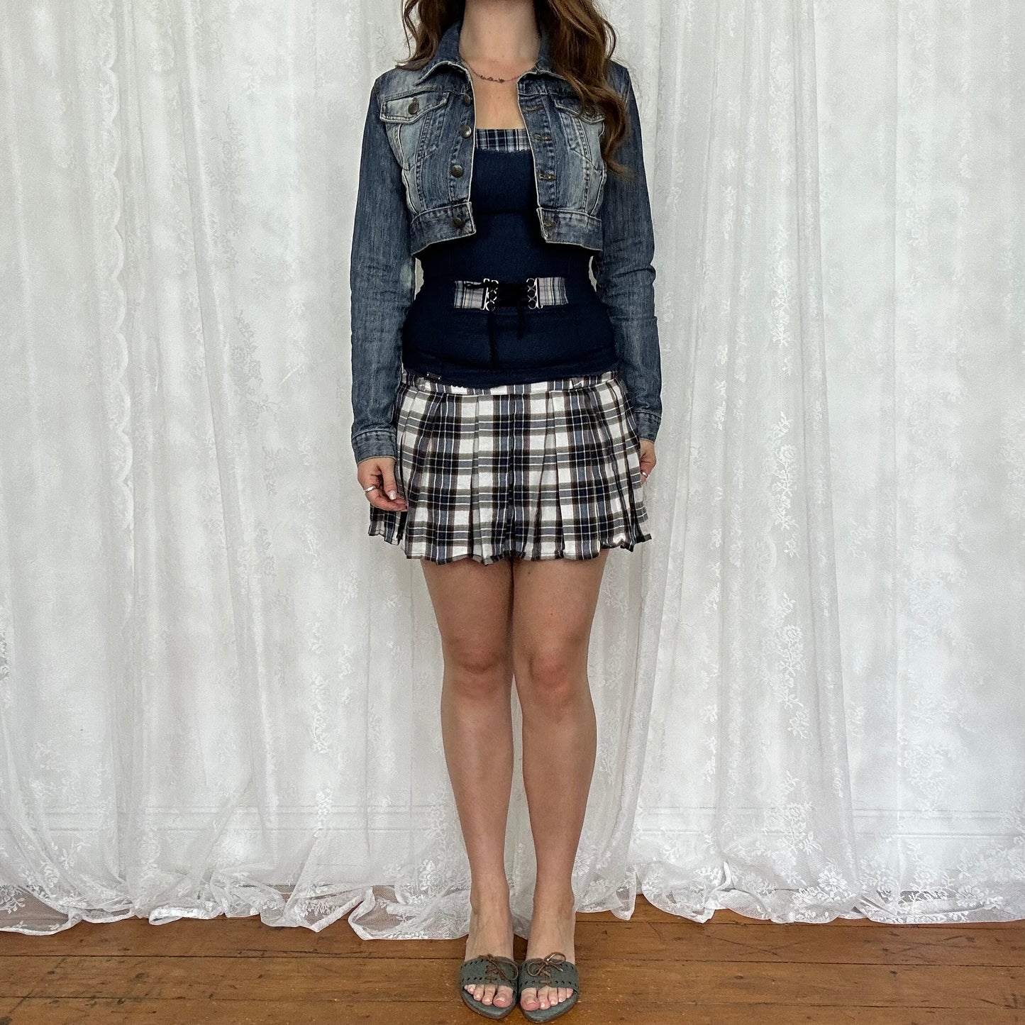 vintage 00s cropped denim bolero / jacket