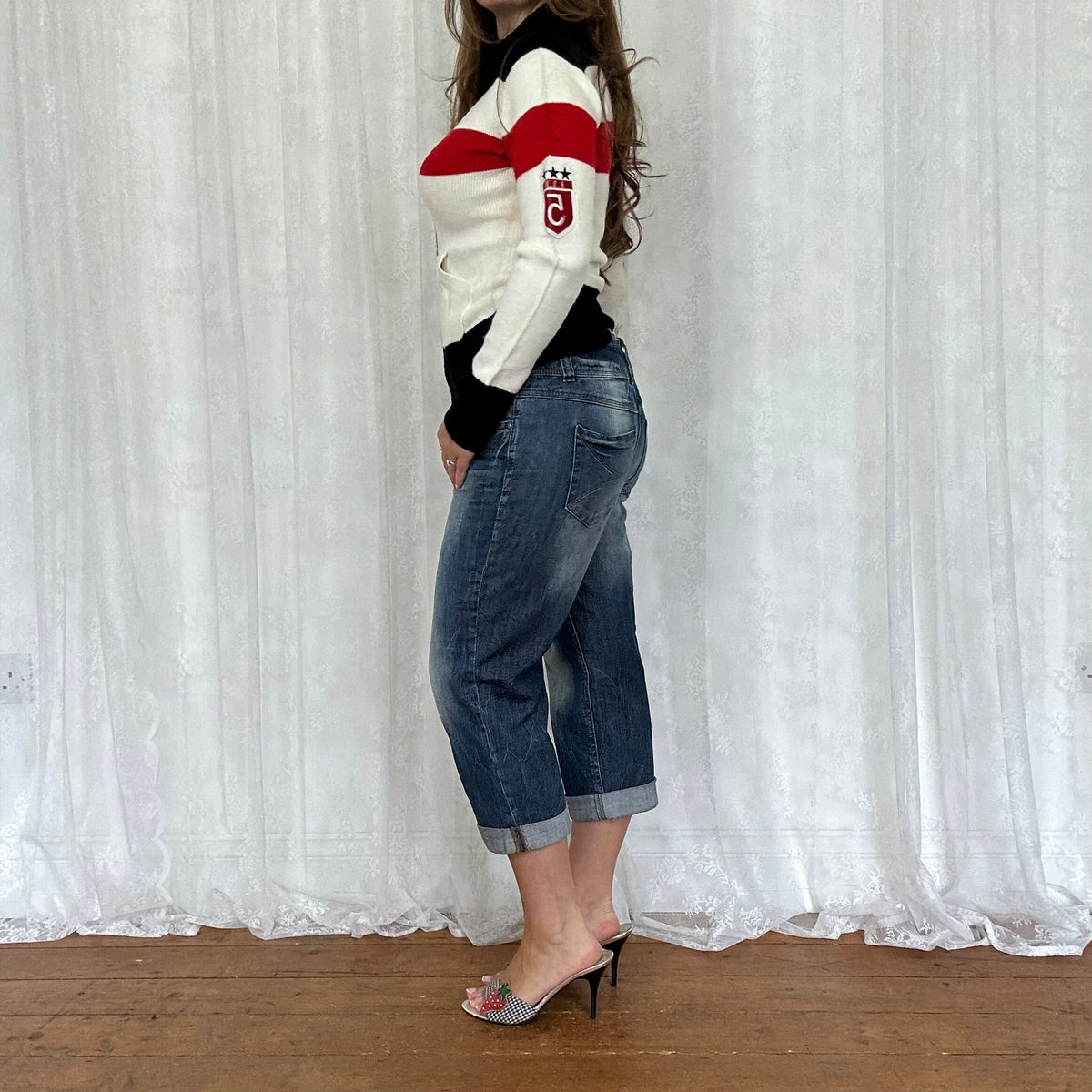 vintage 00s sport style dual zip up knit jumper
