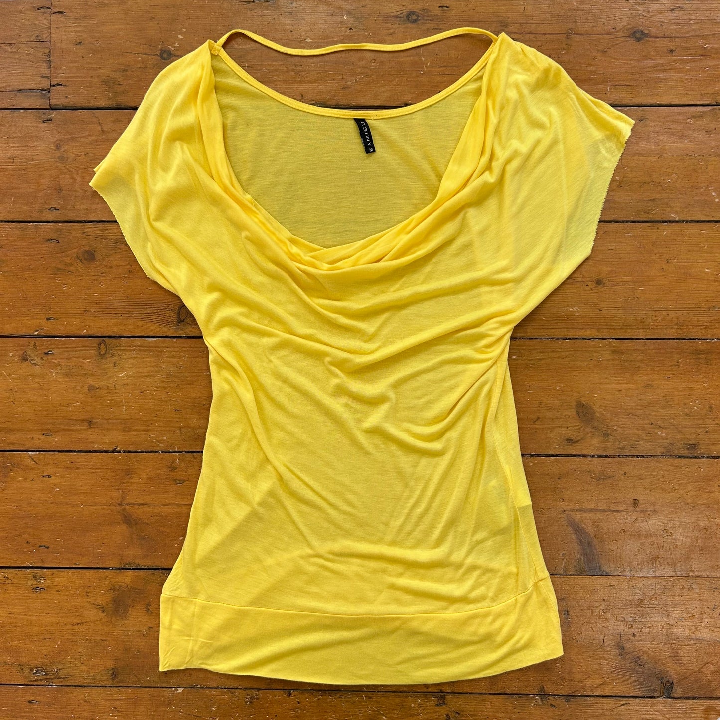 vintage 00s yellow cowl neck top