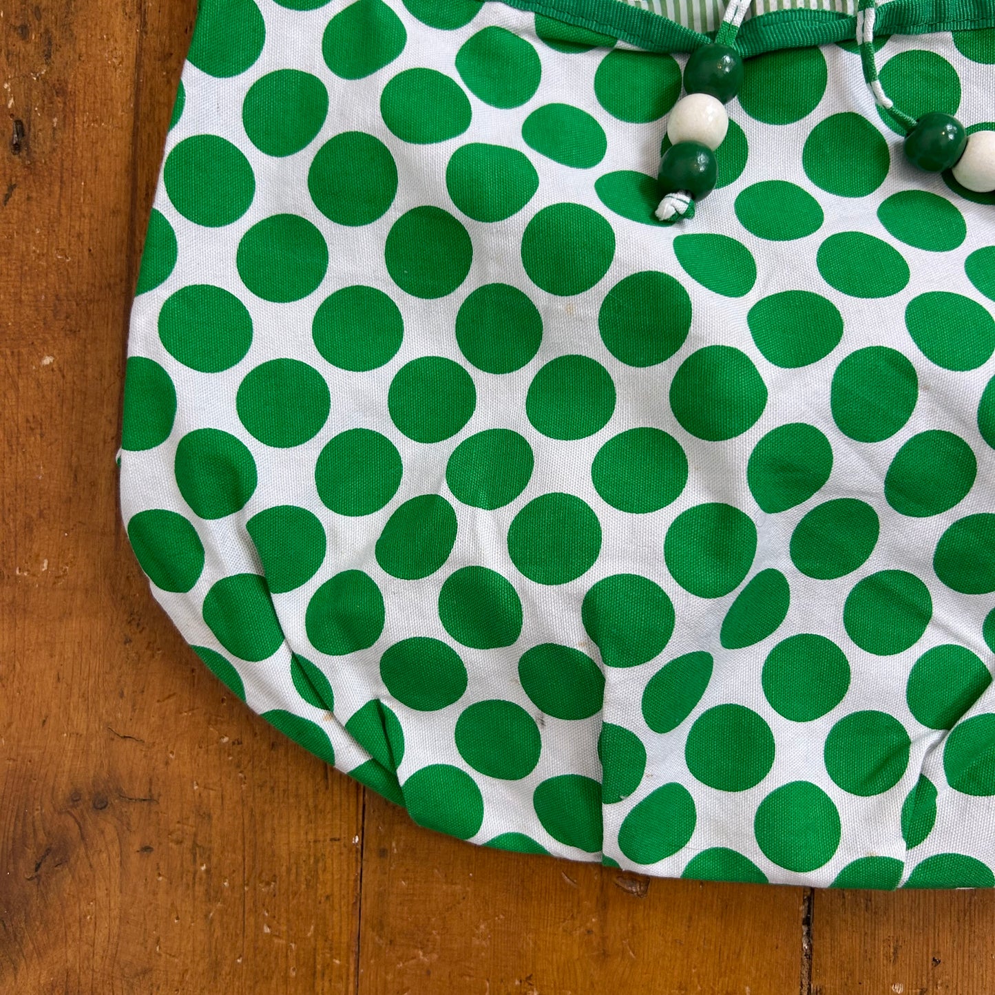 vintage 00s green polka dot shoulder bag