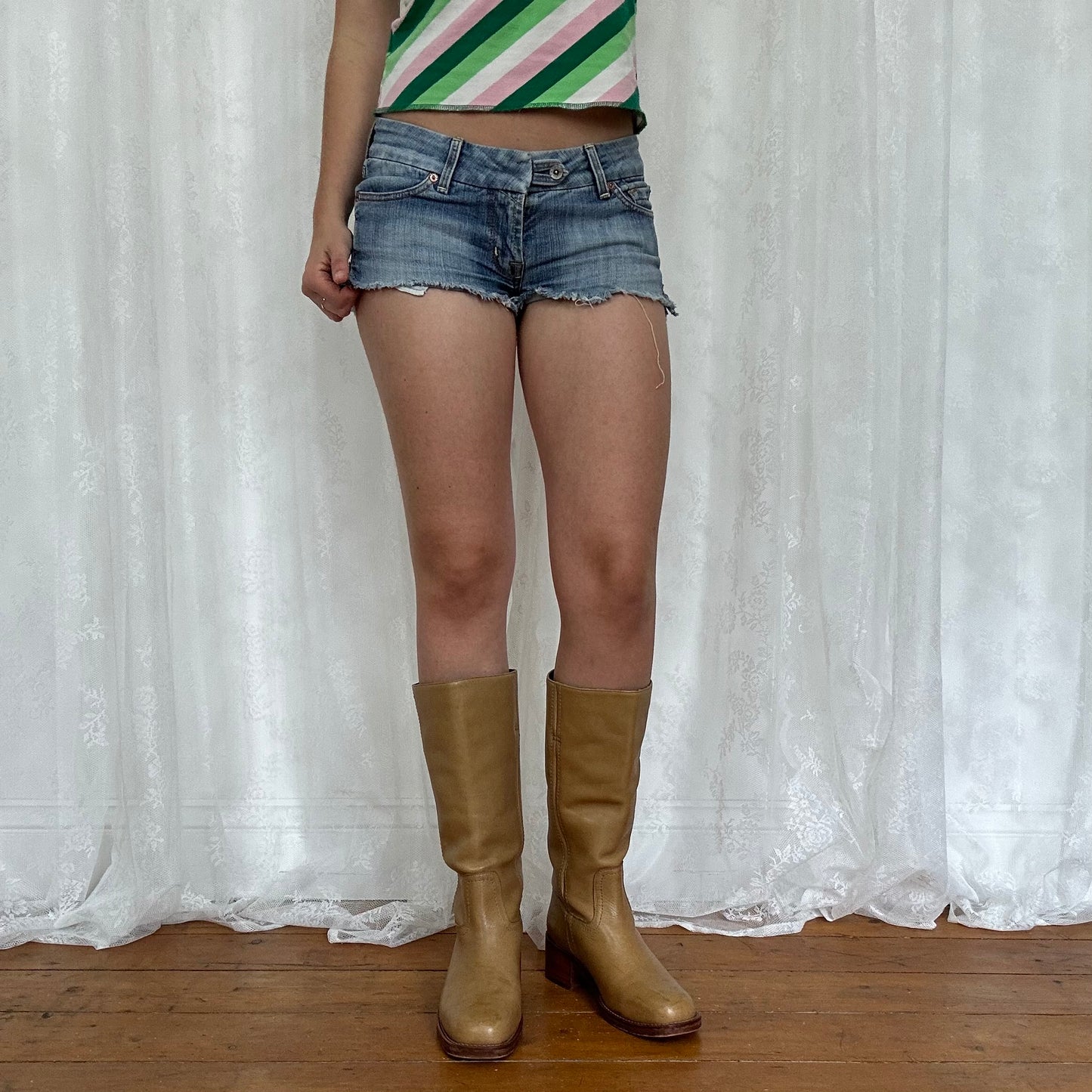 vintage 00s denim micro shorts