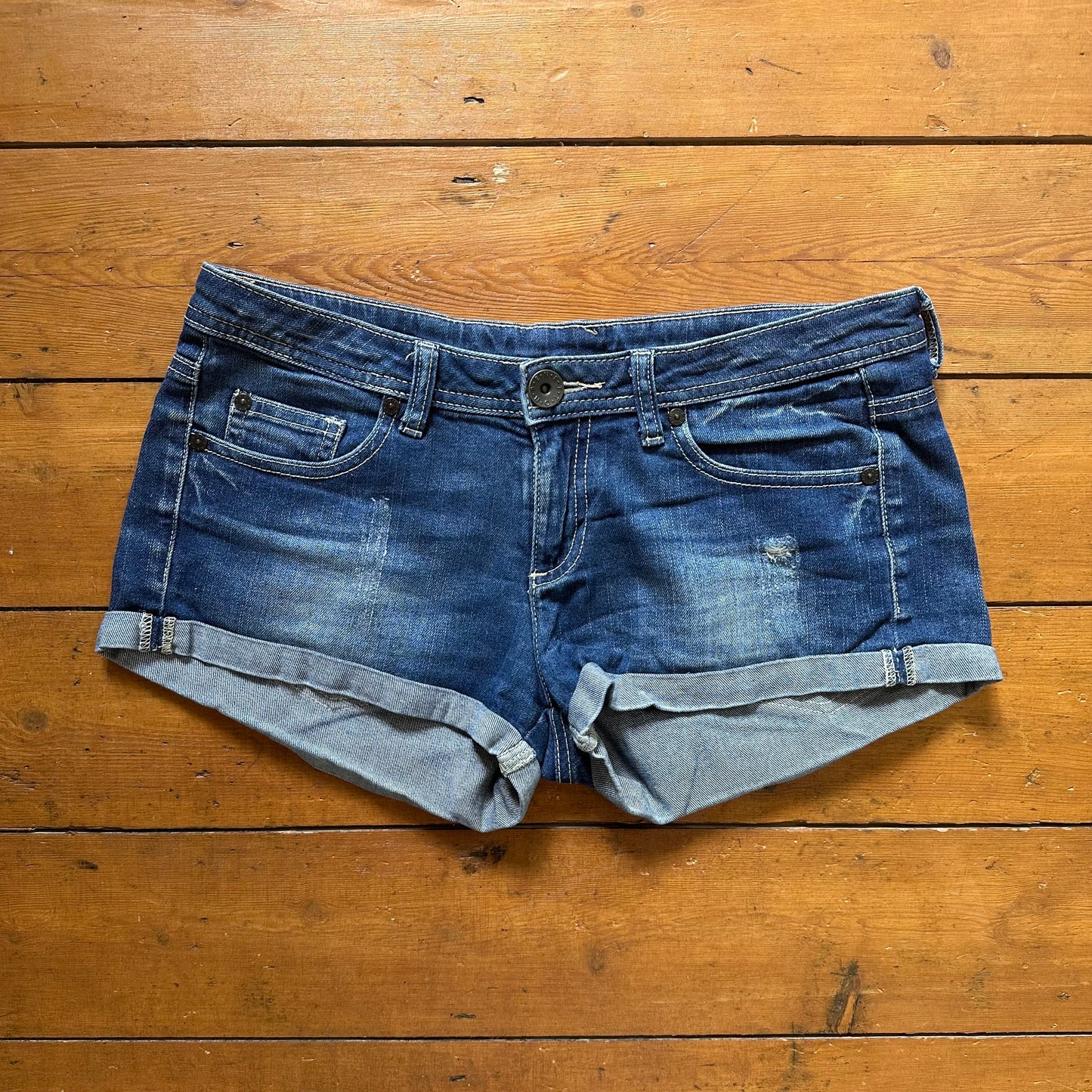vintage 00s denim micro mini shorts