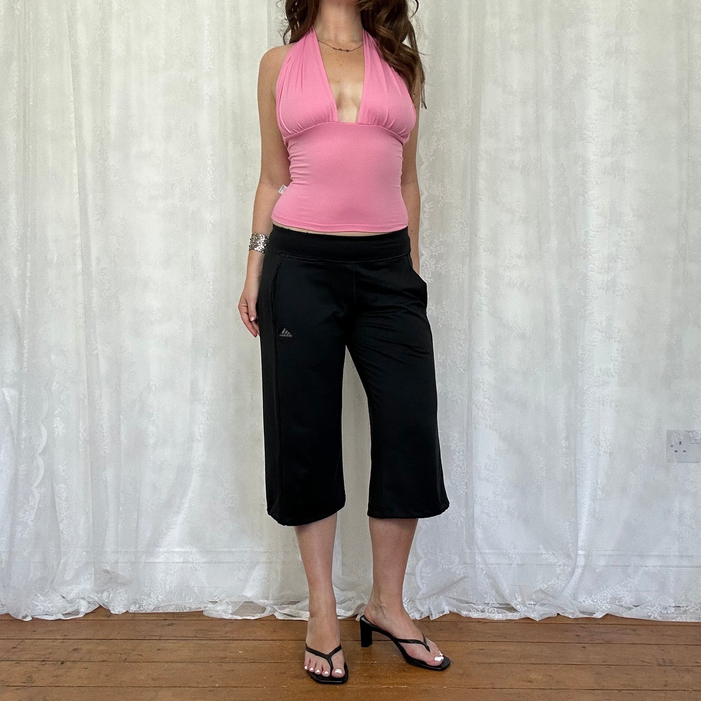 vintage 00s black adidas capri pants