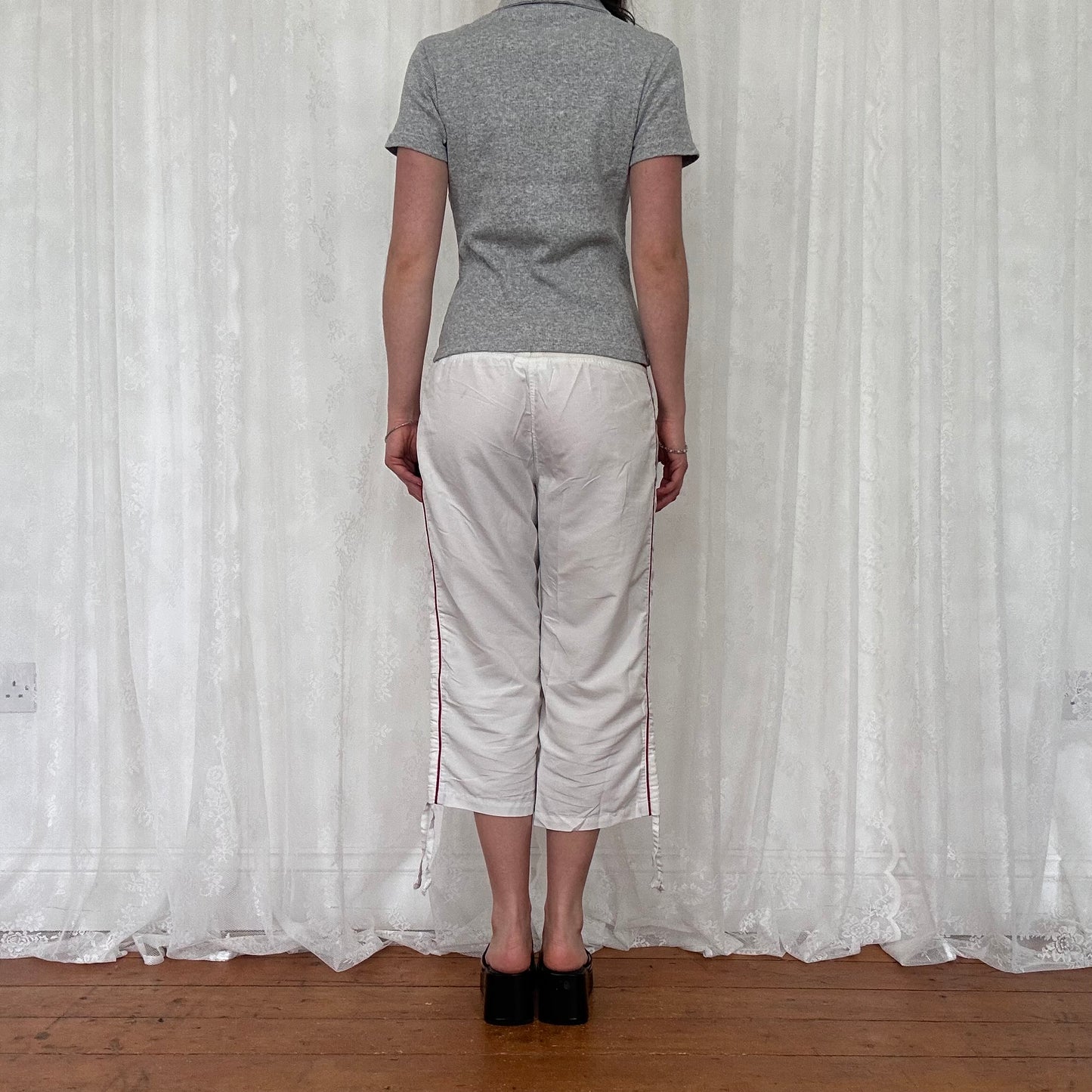 vintage 00s grey ribbed zip up jumper top