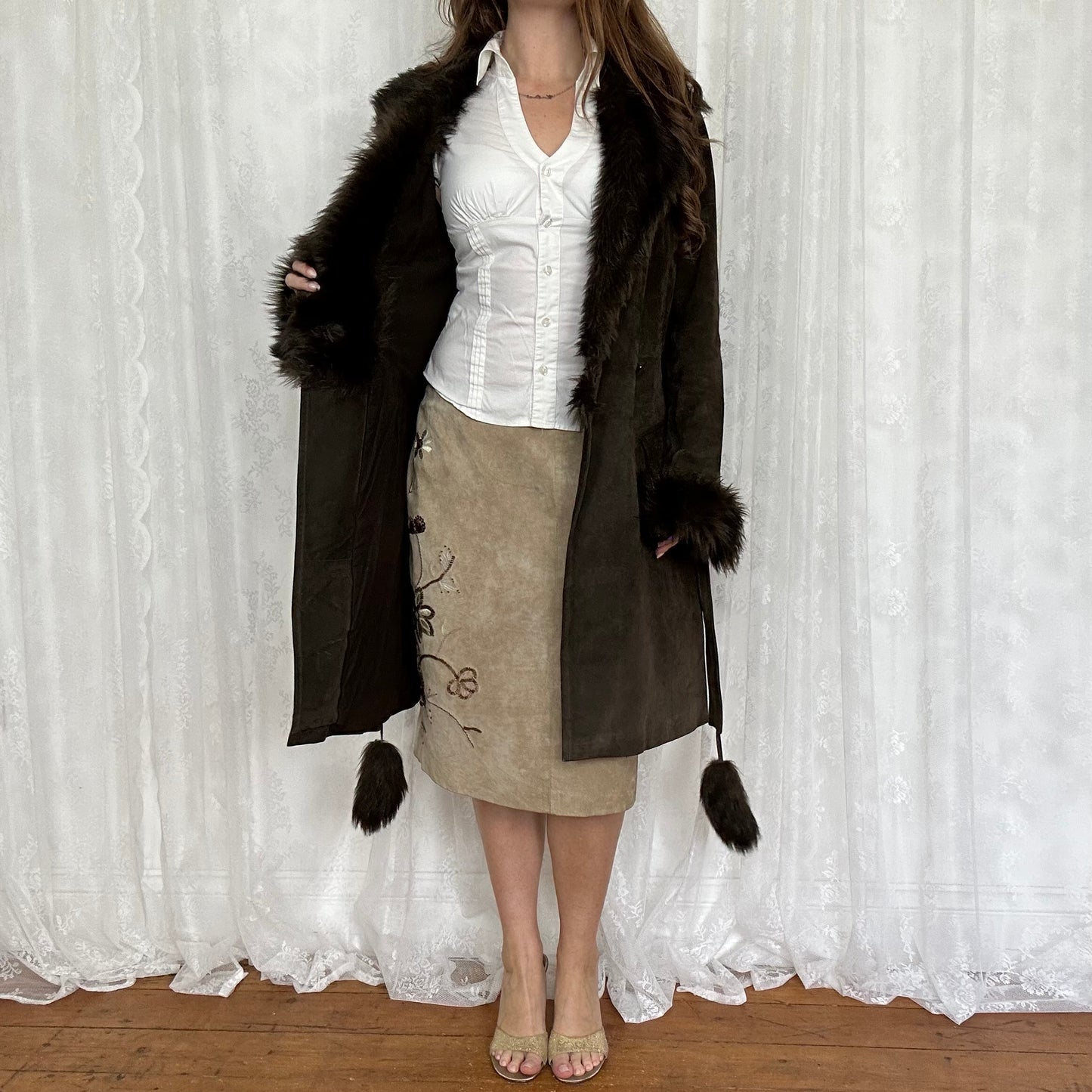 vintage 00s Morgan De Toi brown Afghan coat