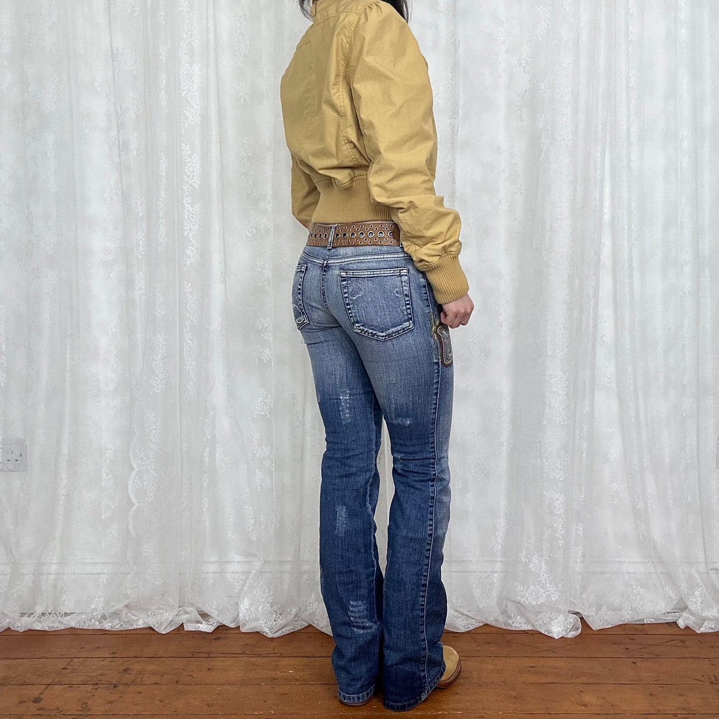 vintage 00s mustard yellow bomber jacket