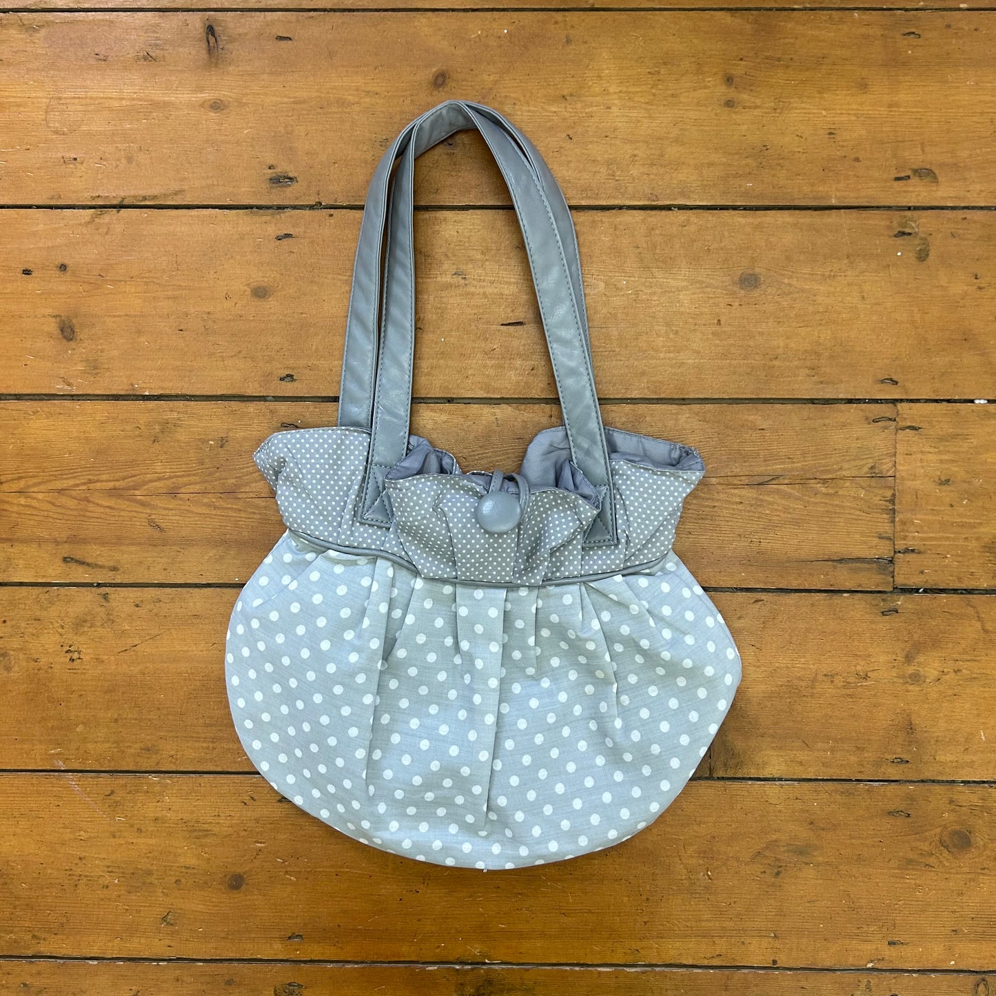 vintage 00s grey polka dot bag