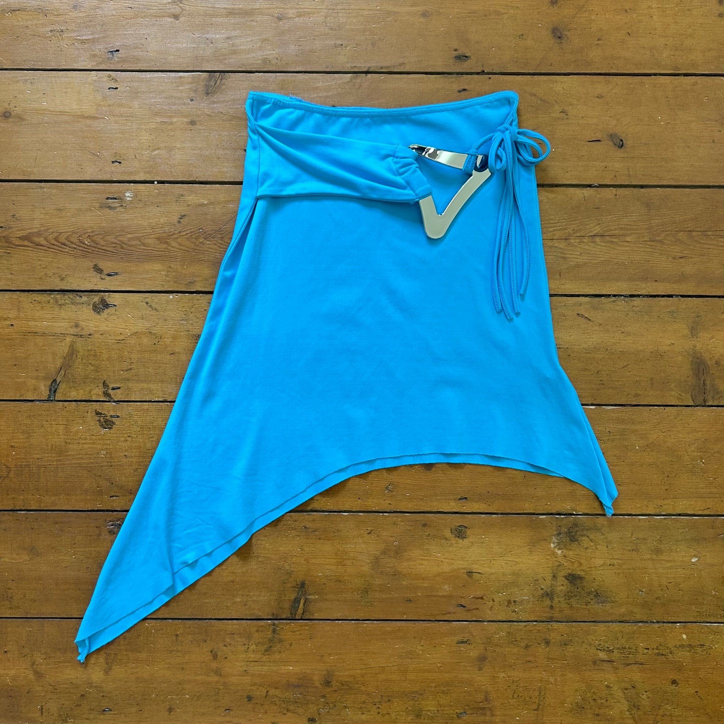 vintage 00s blue asymmetrical midi skirt