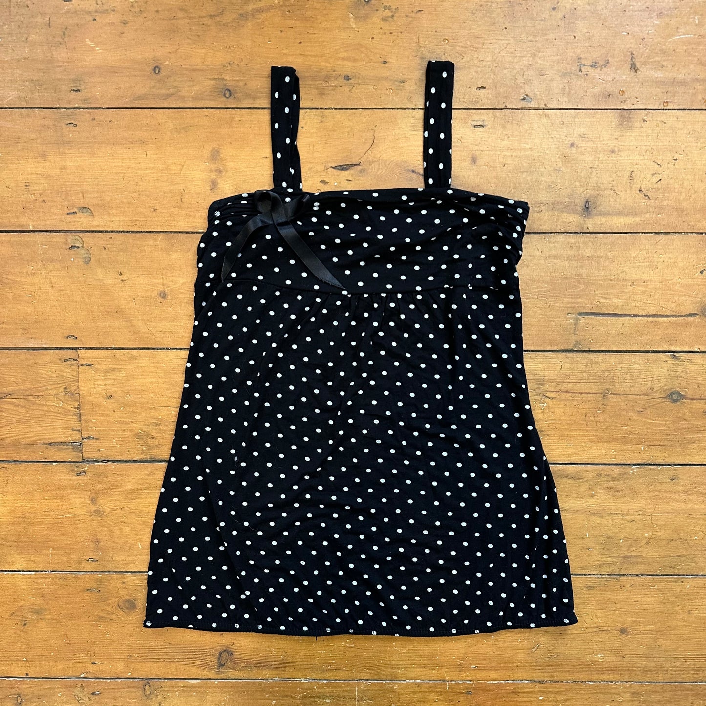 vintage 00s polka dot bubble hem cami