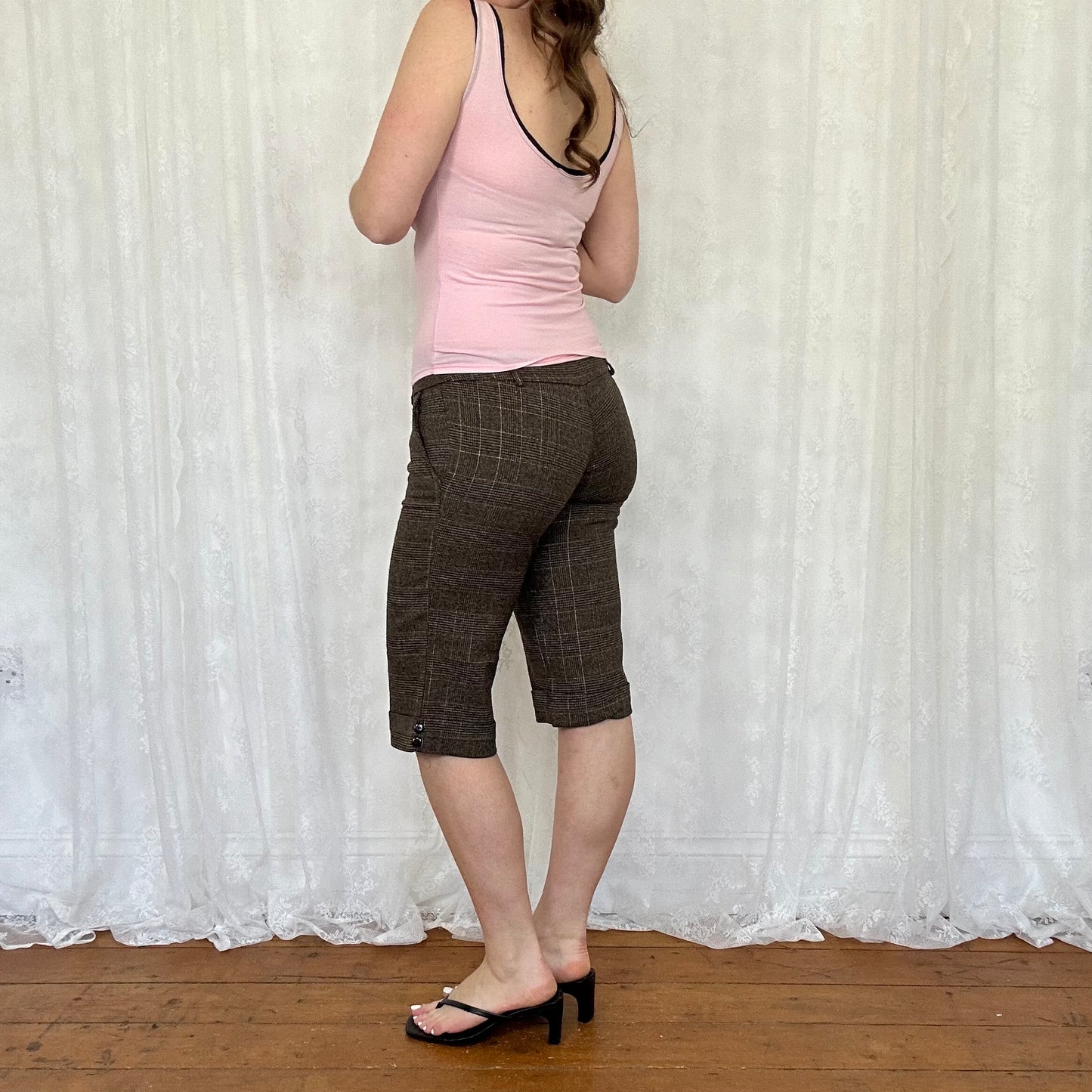 vintage 00s pink diamanté flower cami top