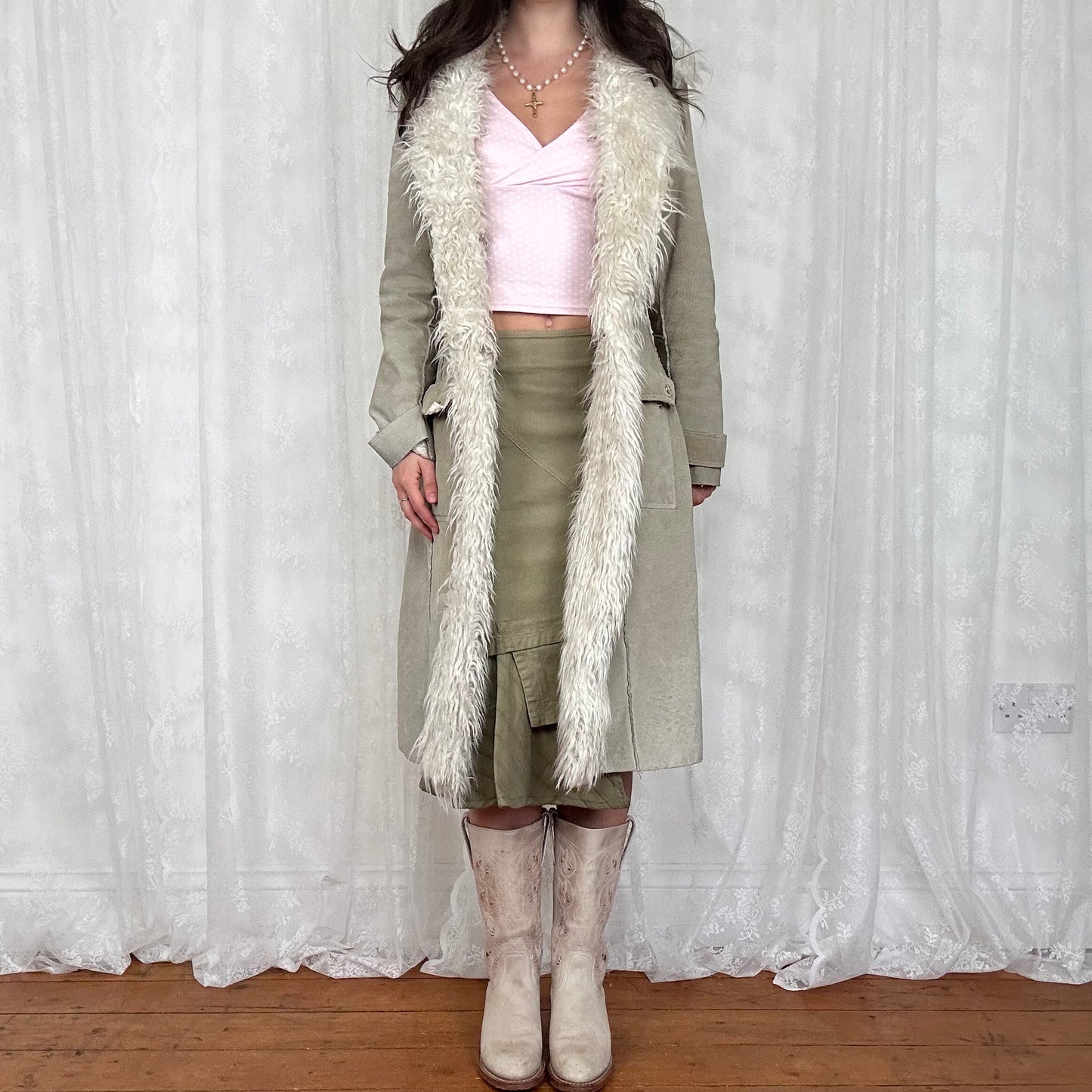 vintage 00s morgan de toi long afghan coat