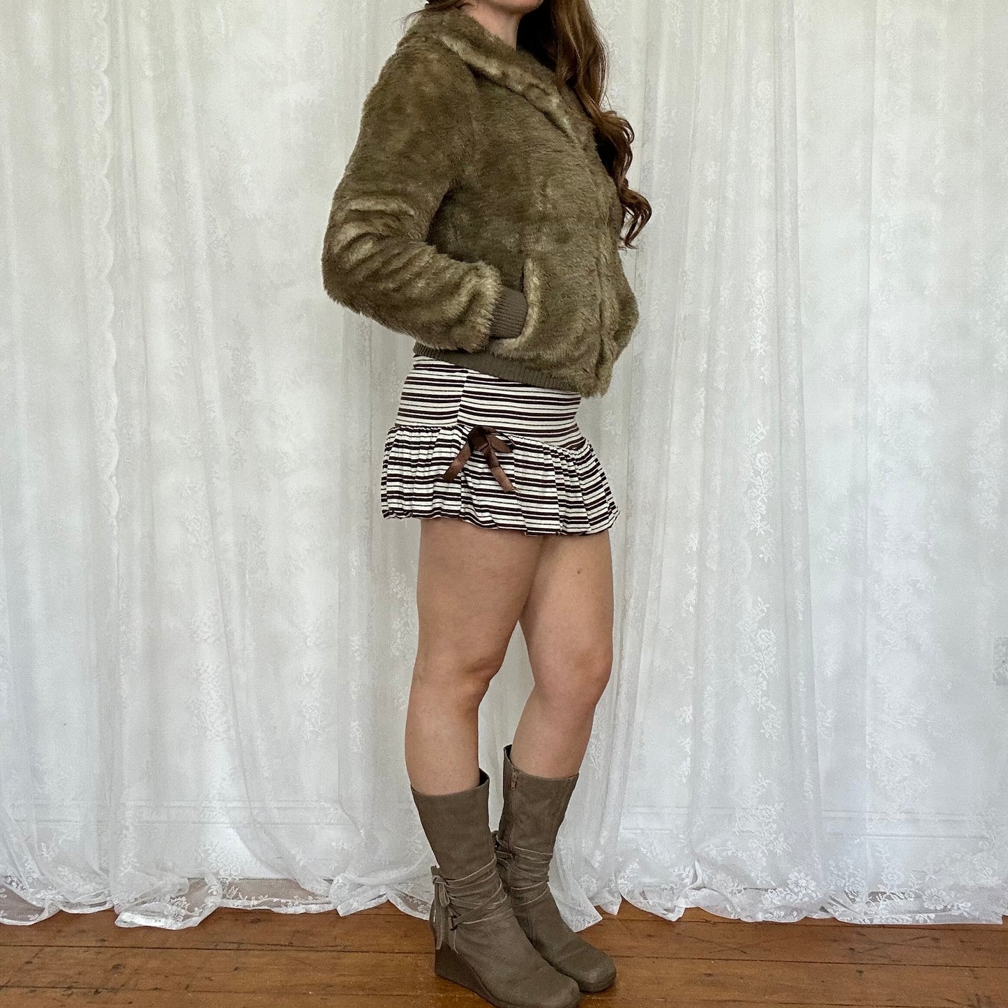 vintage 00s super soft faux fur jacket