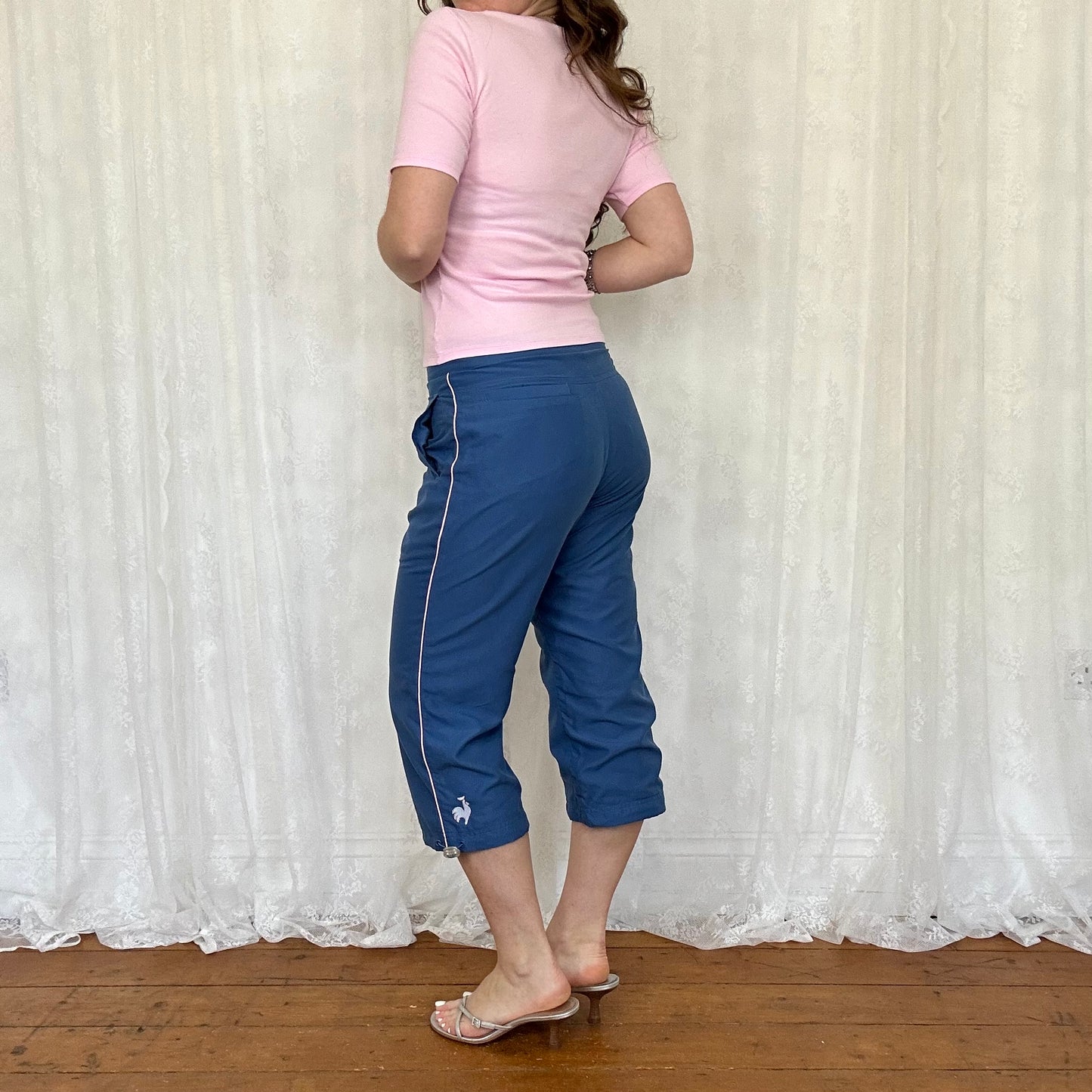 vintage 00s baby pink sweetheart neckline top