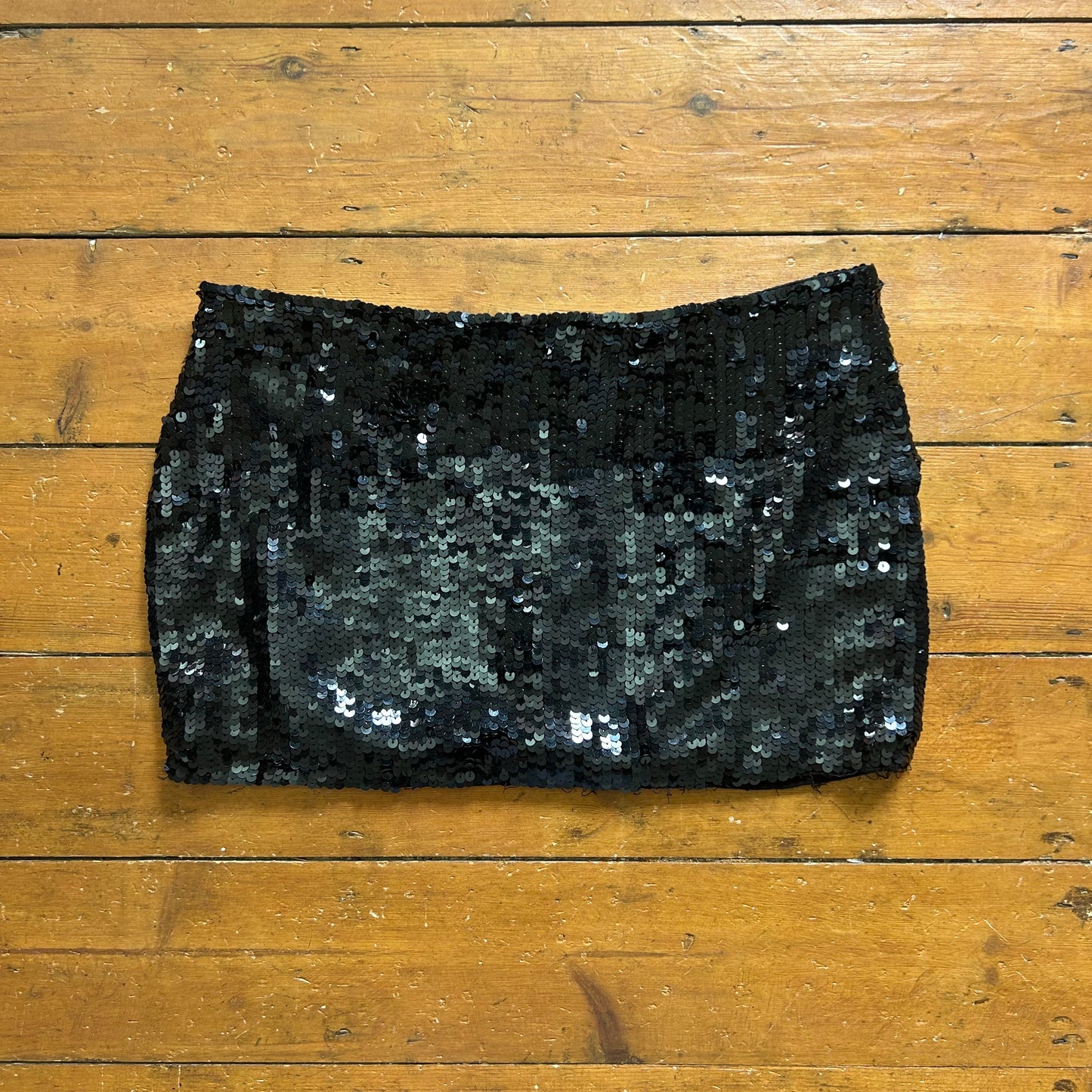 vintage 00s black sequin skirt