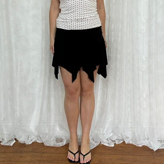 vintage 00s black slinky mini skirt
