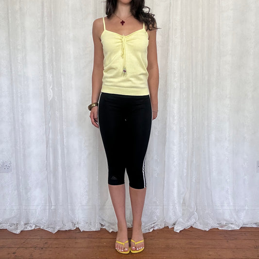 vintage 00s baby yellow beaded thin knit cami