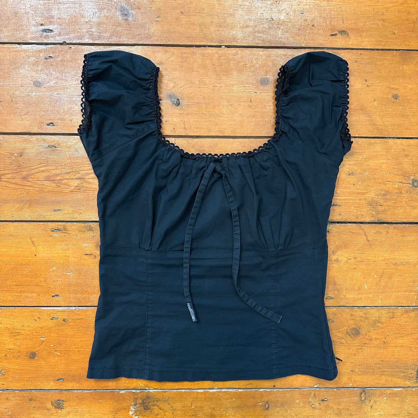 vintage 00s black milkmaid top