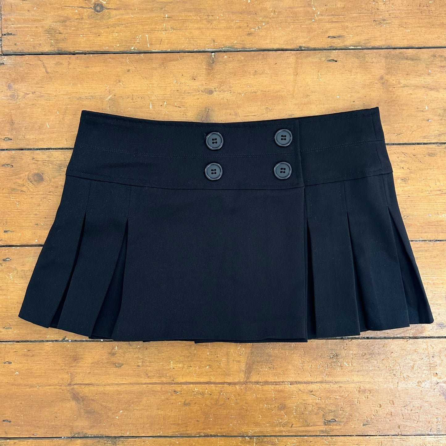 vintage 00s black pleated mini skirt
