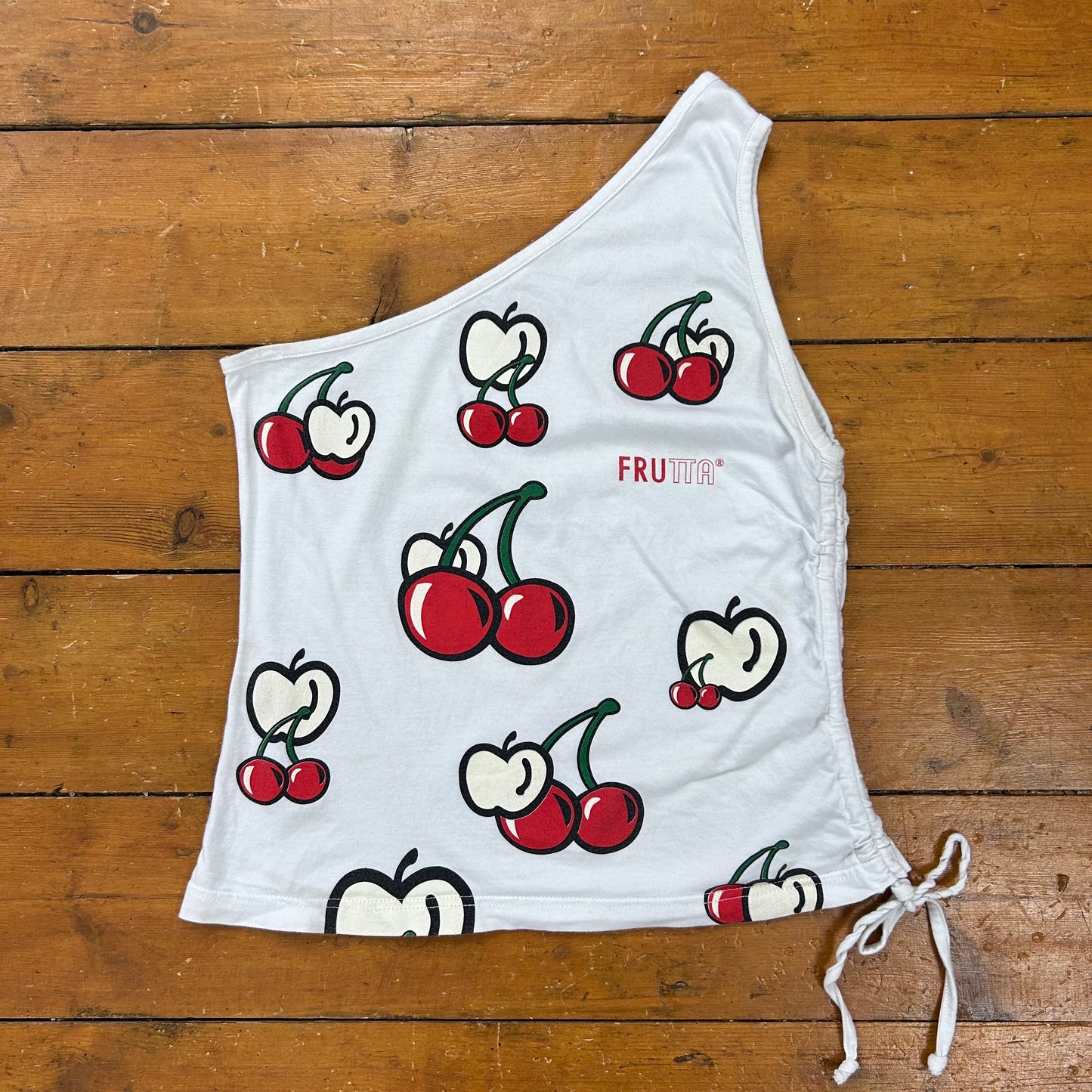 vintage 00s cherry one shoulder top