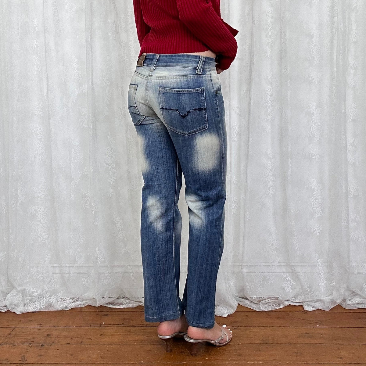 vintage 00s diesel low rise straight leg jeans