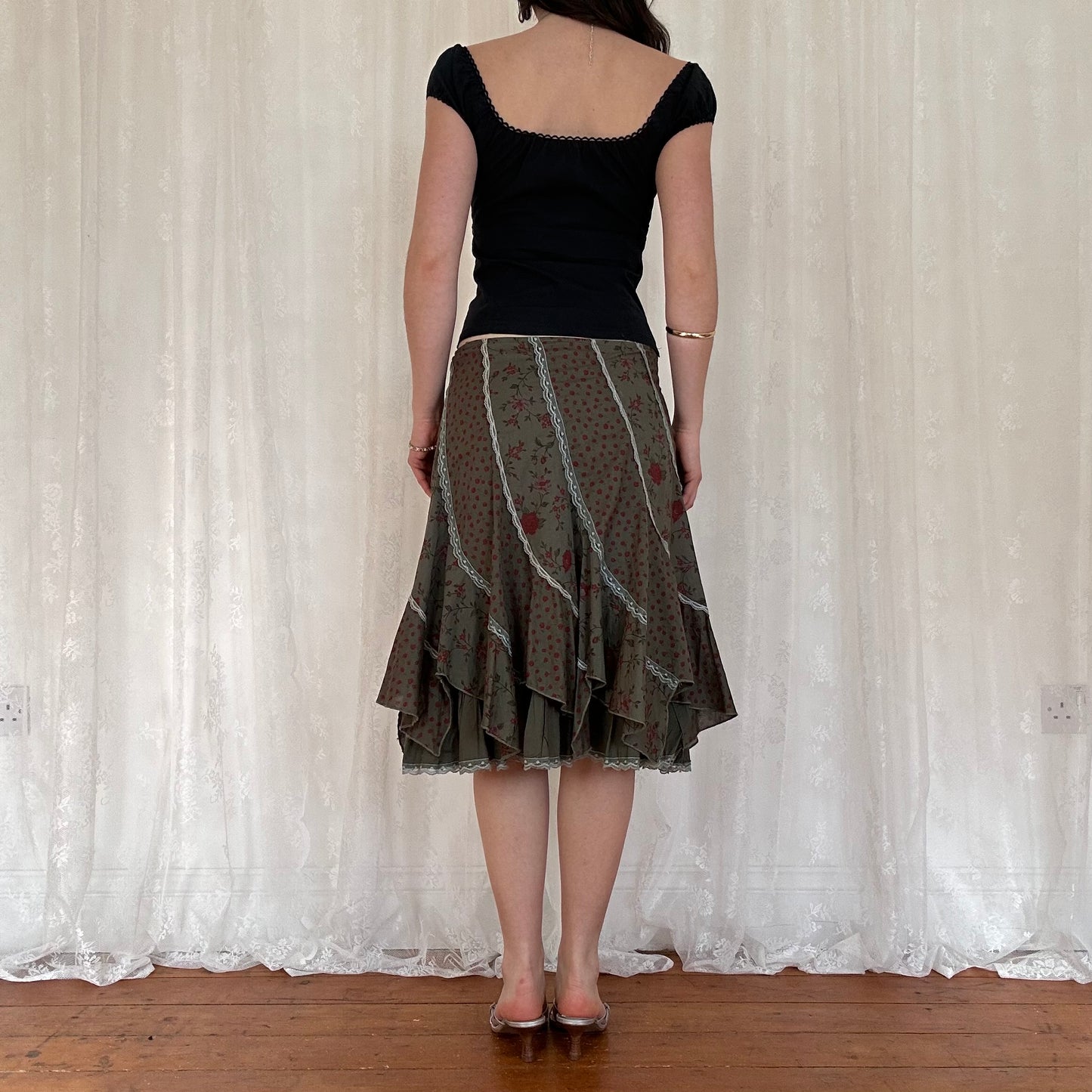 vintage 00s black milkmaid top