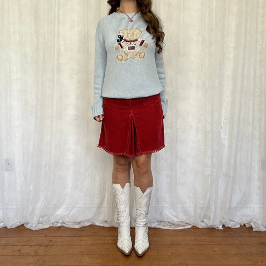 vintage 00s baby blue teddy bear jumper