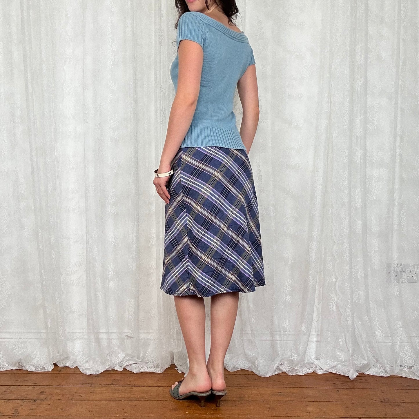 vintage 00s powder blue knitted short sleeve top