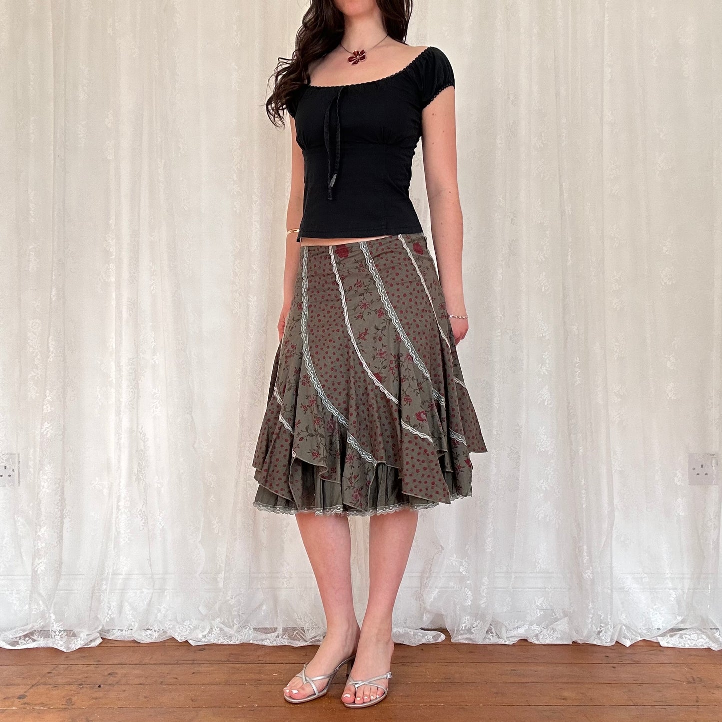 vintage 00s black milkmaid top