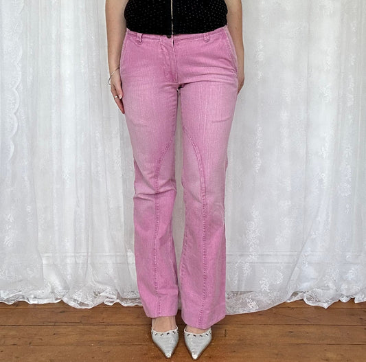 vintage 00s pink mid rise jeans
