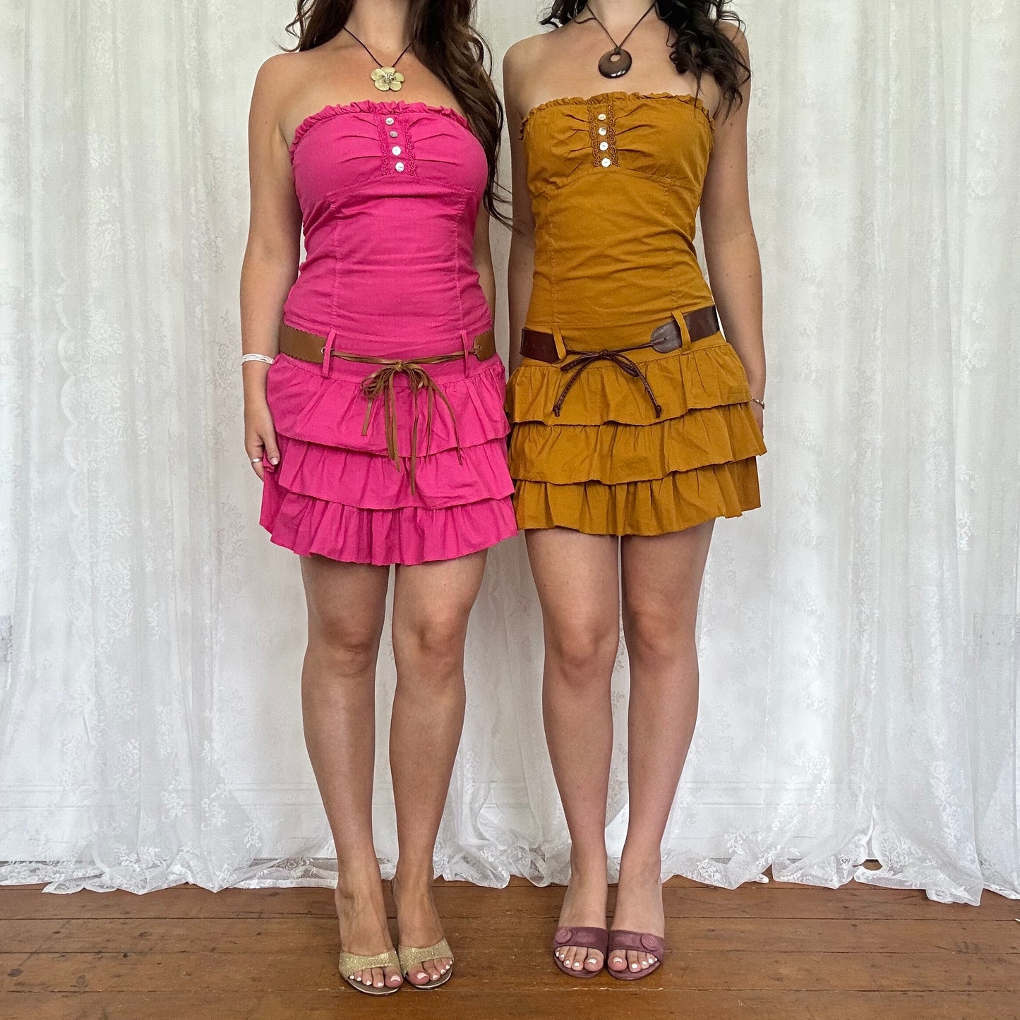 vintage 00s hot pink rara mini dress