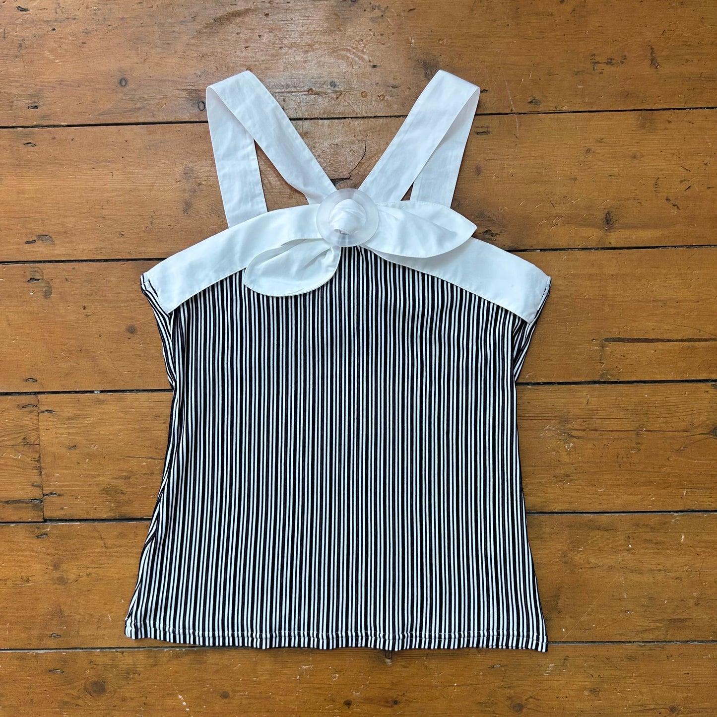 vintage 00s black and white stripe cami