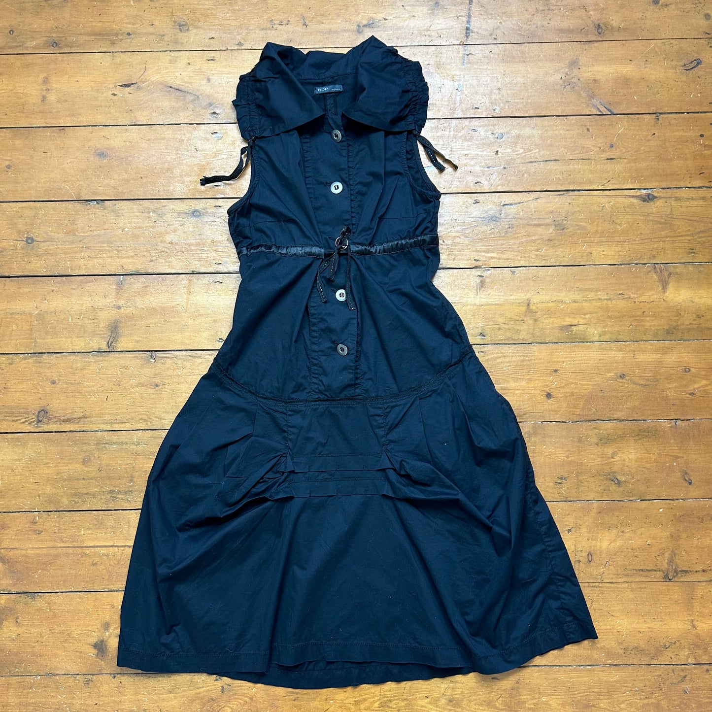 vintage 00s button up oversized collar dress