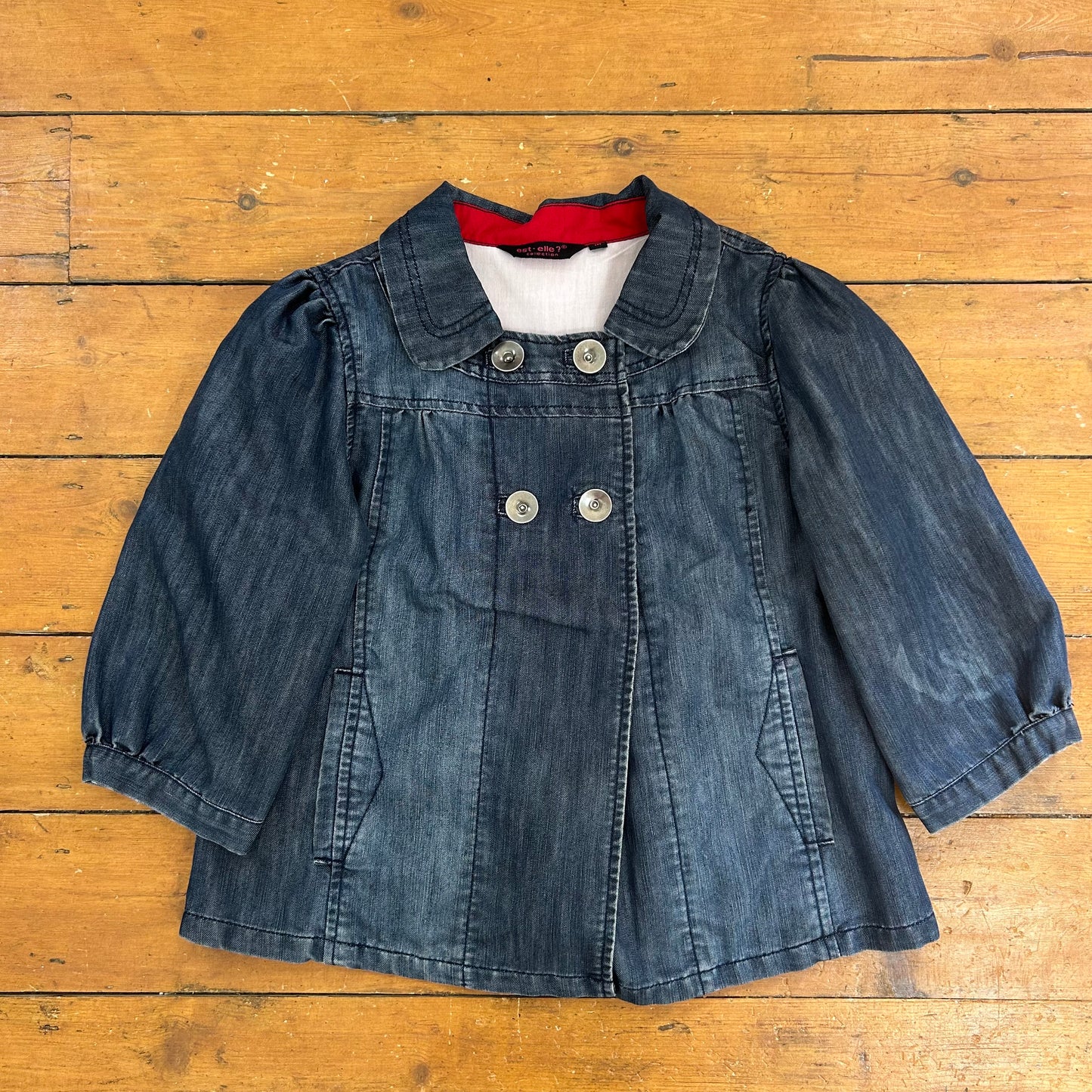 vintage 00s navy denim peacoat