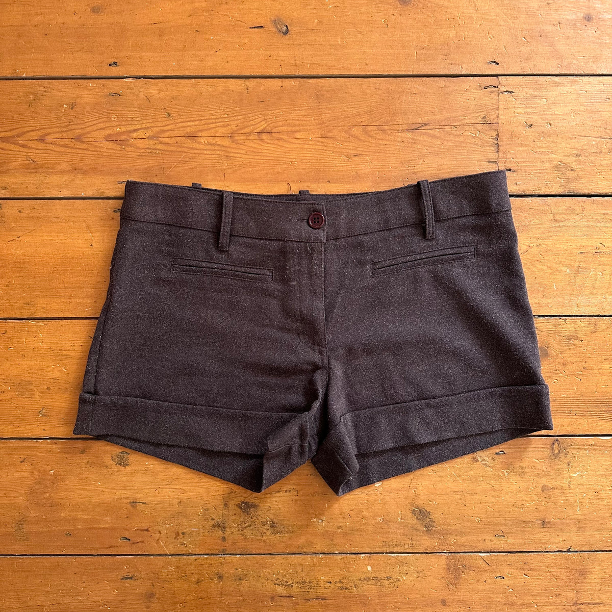 vintage 00s brown office siren shorts