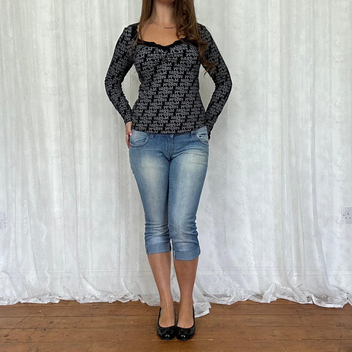 vintage 00s Morgan de Toi logo graphic long sleeve top