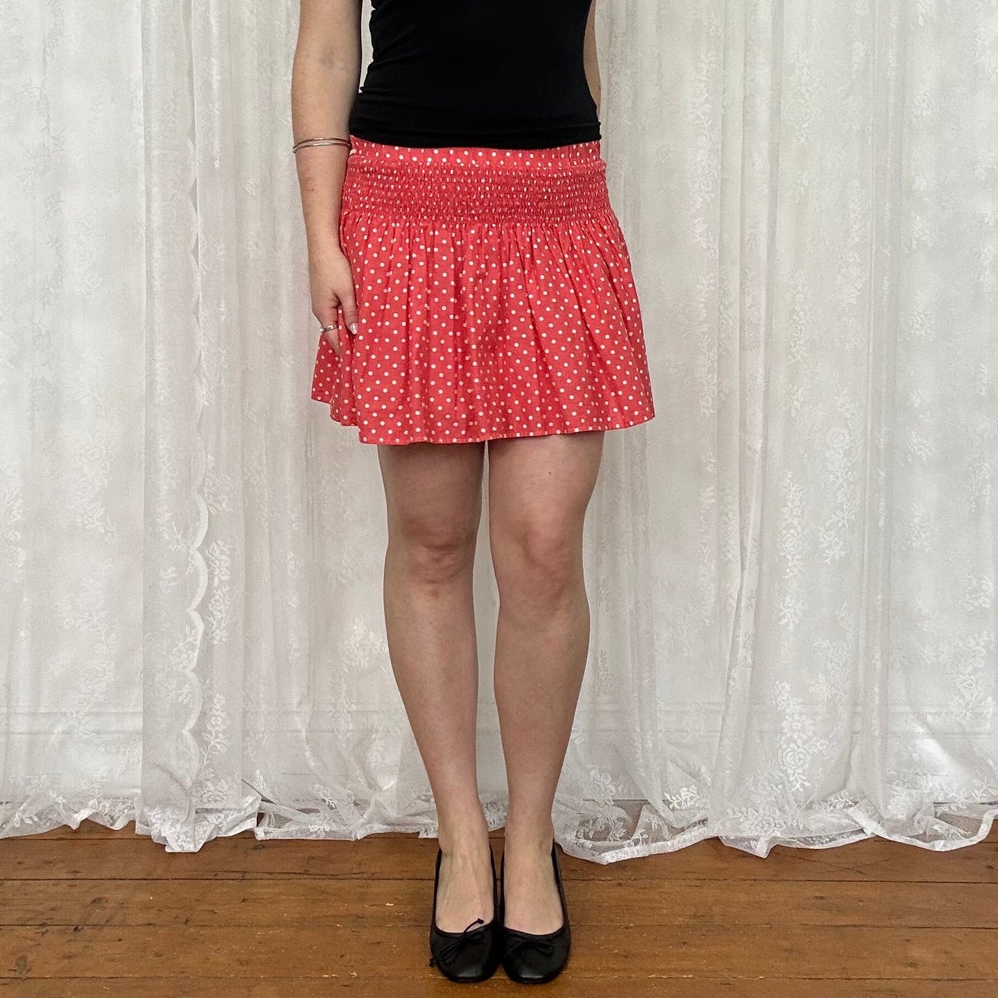 vintage 00s polka dot mini skirt