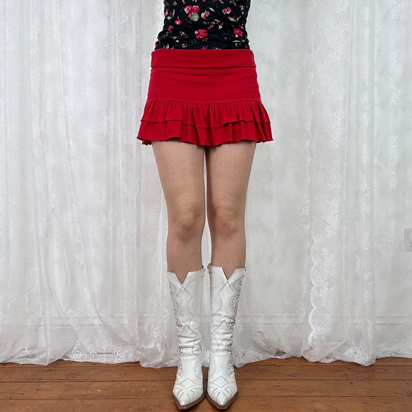vintage 00s red pimkie rara skort
