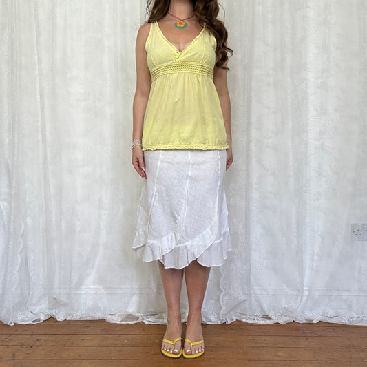 vintage 00s yellow babydoll cami top