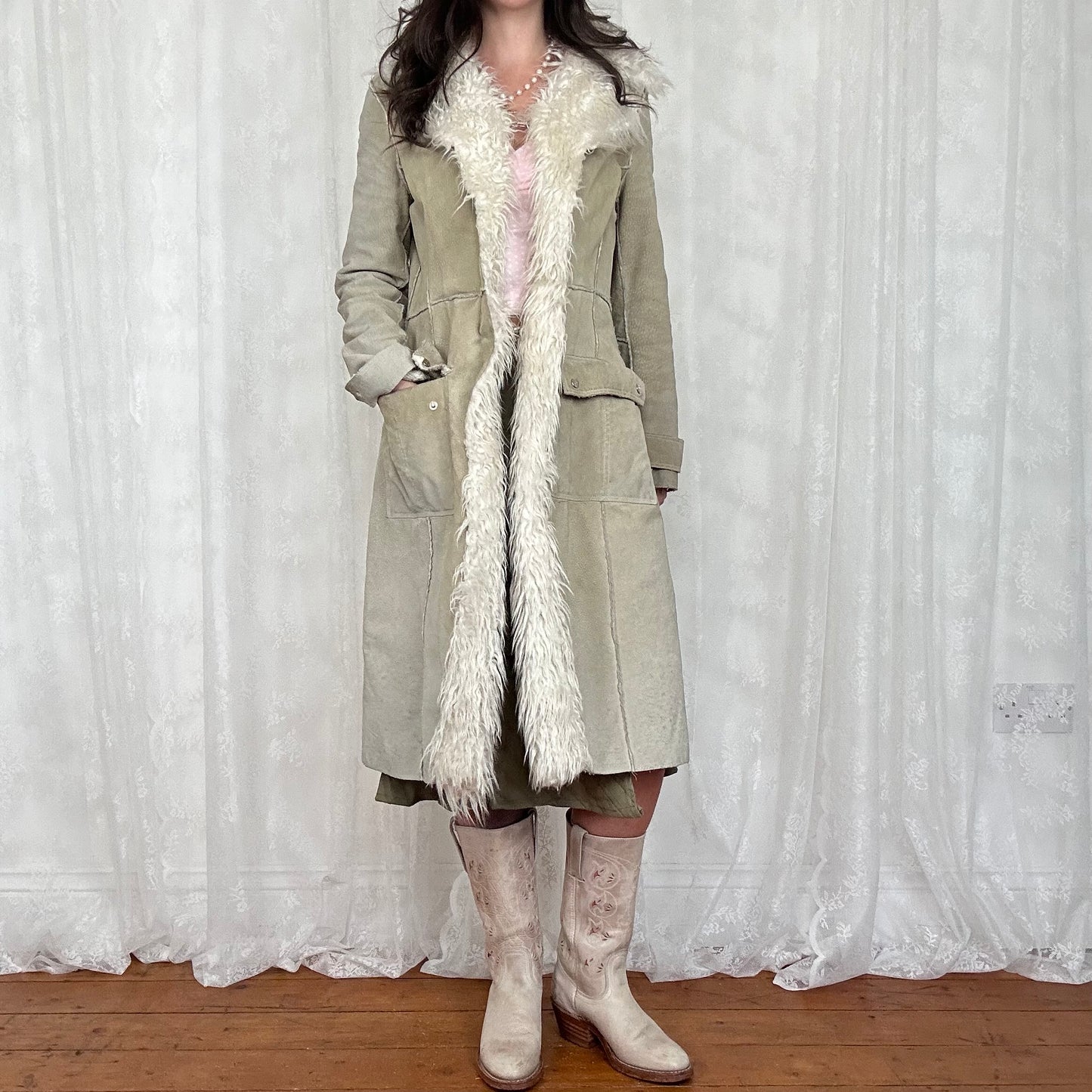 vintage 00s morgan de toi long afghan coat
