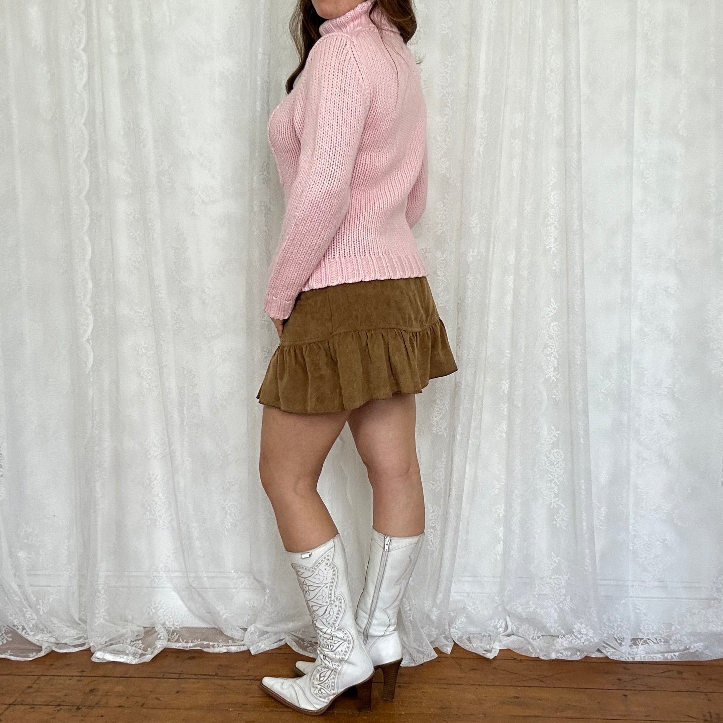 vintage 00s pink lulu castagnette knitted teddy bear jumper