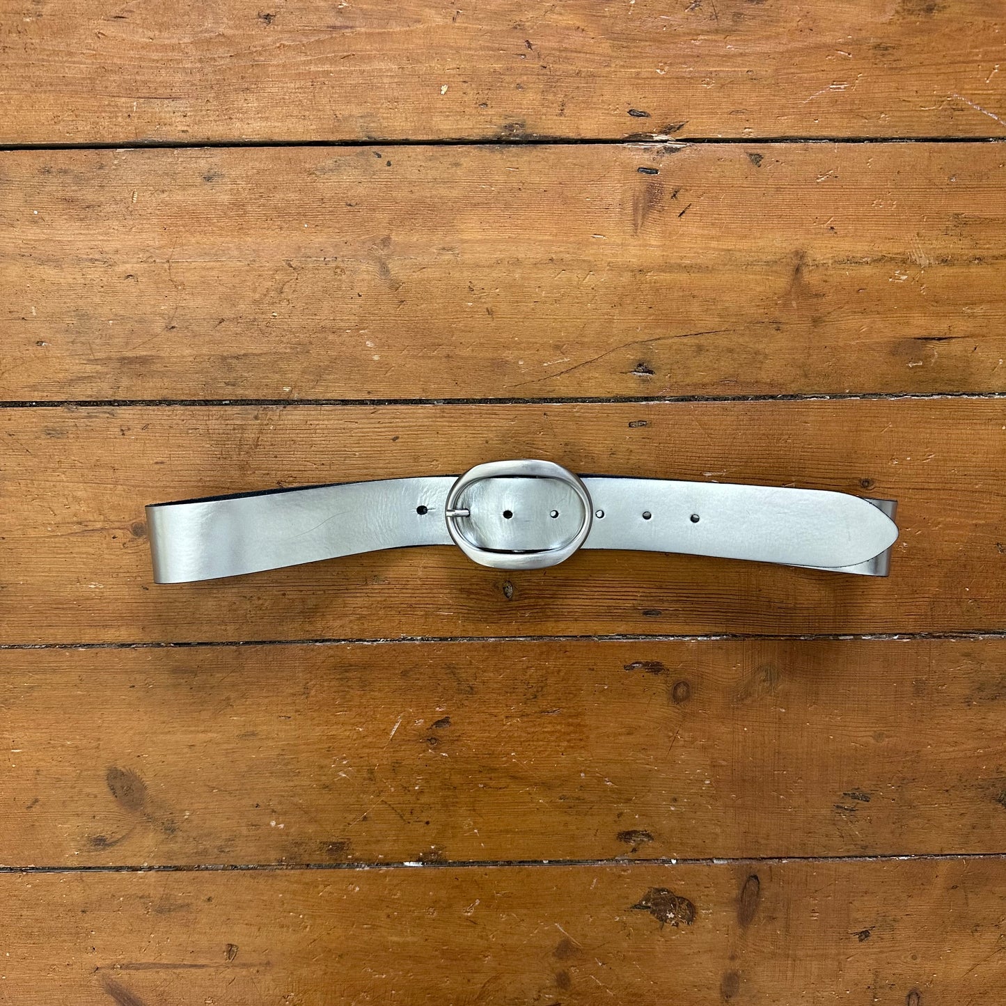 vintage 00s silver metallic belt
