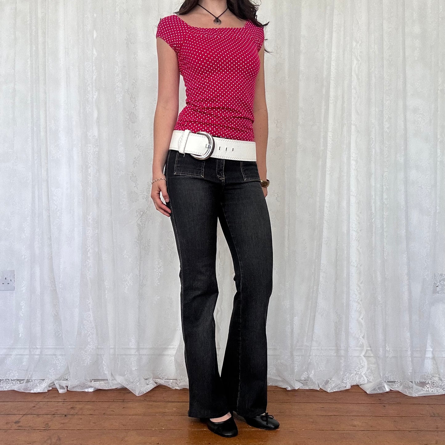 vintage 00s white oversized belt